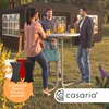 People gathered around a high table outdoors, with a tent in the background. Produktbild-Vorschau