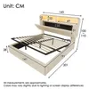 A diagram of a bed frame with dimensions indicated by lines and numbers. Náhled obrázku produktu