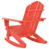 A red Adirondack rocking chair is shown from the back. Podgląd zdjęcia produktu