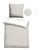 A pillow and a duvet cover with a geometric pattern are displayed on a white background. Produktbild-Vorschau