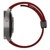 A side view of a smartwatch with a burgundy strap against a white background. Produktbild-Vorschau