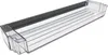 A clear plastic refrigerator door shelf with gray trim. Produktbild-Vorschau