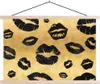 MuchoWow® Textilposter Muster - Kuss - Gold - Schwarz 60x40 Produktbild-Vorschau 1