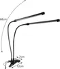 A black dual-head LED grow light with a clip base, shown with dimensions indicated by text overlays. Náhľad obrázku produktu