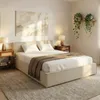 Polsterbett PESARO 160x200 cm, Beige – modernes Doppelbett Produktbild-Vorschau 1