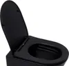 A black toilet seat with the lid open, shown from a close-up angle. Náhled obrázku produktu