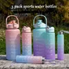 Lot de 3 gourdes de sport : 2000 ml, 900 ml et 300 ml, avec Voir les images du produit 2