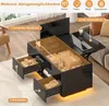 MODFU Hochglanz-Couchtisch Schwarz Höhenverstellbar Produktbild-Vorschau 4