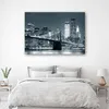 Toile Brooklyn Bridge 1 pièce 100x70 cm Feeby gris tableau Voir les images du produit 2