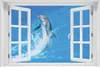 Wallario Wandbild mit Fenster-Illusion: Fröhlicher Delfin Produktbild-Vorschau 1