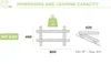 Diagram showing dimensions and loading capacity of a product. Anteprima dell’immagine prodotto
