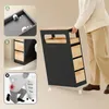 SoBuy Mobiletto portarotolo con ruote mobili Nero e legno Anteprima dell’immagine prodotto 7