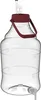 A clear product shot of a large plastic fermentation jug with a handle and spigot. Produktbild-Vorschau