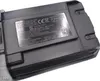 A close-up shot of a black rechargeable lithium-ion battery pack with text and logos on a label. Voir les images du produit