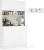 Armoire de cuisine COSTWAY, buffet avec prises électriques, Voir les images du produit 1