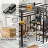 MODFU Hochbett mit Stauraum-Eckleiter 120x200cm Eisenbett  Produktbild-Vorschau 6