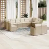 Design 12-tlg. Garten-Sofagarnitur mit Kissen Beige Poly Produktbild-Vorschau 1