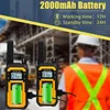 Two walkie-talkies are shown in the foreground, with a construction worker in the background wearing a safety vest. Náhled obrázku produktu