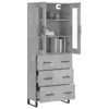 Highboard Betongrau 69,5x34x180 cm Holzwerkstoff Produktbild-Vorschau 3