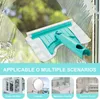A cleaning tool is shown being used on a soapy window, with smaller images below showing various applicable scenarios. Produktbild-Vorschau