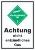 Schild nicht entzündliches Gas non-flammable hochkant A4 Produktbild-Vorschau 1