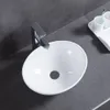 Lavabo da appoggio in Vetroceramica bianco ovale elegante Anteprima dell’immagine prodotto 5