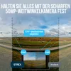 A landscape view with a tablet displaying a split image, showcasing different camera resolutions and features. Produktbild-Vorschau