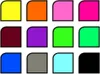 A grid of 12 colorful squares with rounded corners. Produktbild-Vorschau