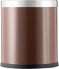 A product shot of a brown cylindrical trash can with a silver rim and a black base. Produktbild-Vorschau