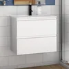 Waschtisch mit Unterschrank 60cm Alast Badmöbel Set Weiß Produktbild-Vorschau 1