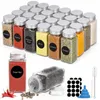 24er Gewürzgläser Eckig Set, Gewürzstreuer Glas mit Produktbild-Vorschau 1