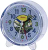 A close-up studio shot of a children's alarm clock with a dinosaur theme. Produktbild-Vorschau