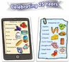 Two shopping lists, one on a tablet screen and one on a piece of paper, with illustrations of the items. Anteprima dell’immagine prodotto