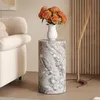 Runder Beistelltisch 30 cm, graue Marmoroptik, MDF, Produktbild-Vorschau 3