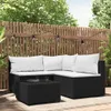 vidaXL 4-tlg. Garten-Lounge-Set mit Kissen Schwarz Poly Produktbild-Vorschau 2