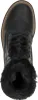 Top-down view of a black boot with fur lining. Voir les images du produit
