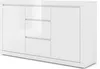 A white sideboard with three drawers and two doors. Náhled obrázku produktu