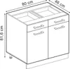 Küchenunterschrank Vicco R-Line Anthrazit Landhaus 80 cm Produktbild-Vorschau 2