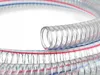 A close-up shot of a clear, ribbed hose with red and blue stripes. Anteprima dell’immagine prodotto
