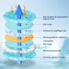 A diagram illustrating the layered structure of a cooling mat for pets, with arrows indicating airflow. Produktbild-Vorschau