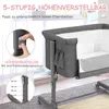 2 in 1 Beistellbett & Babywiege, 5-stufig Höhenverstellbar Produktbild-Vorschau 2