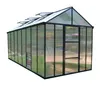 A greenhouse with a black frame and clear panels, set against a white background. Náhled obrázku produktu