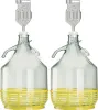 Two glass carboys with yellow protective bases and airlocks are shown against a white background. Produktbild-Vorschau