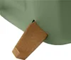 A close-up view of a green planter with a brown leg attached. Voir les images du produit