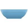 vidaXL oválné umyvadlo Matt Light Blue 40x33 cm Keramika Náhled obrázku produktu 3