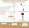 Diagrams and text explaining the features of an extendable and height-adjustable awning. Anteprima dell’immagine prodotto