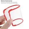 A hand is holding a clear phone case with red edges. Produktbild-Vorschau
