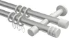 Interdeco Gardinenstange / Vorhangstange Silbergrau / Weiß, Produktbild-Vorschau 1