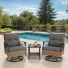 Ensemble de 3 fauteuils à bascule pivotants d'extérieur Voir les images du produit 1