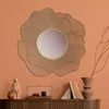 FineBuy Design Wandspiegel rund gold 77 cm groß - Flur Produktbild-Vorschau 1